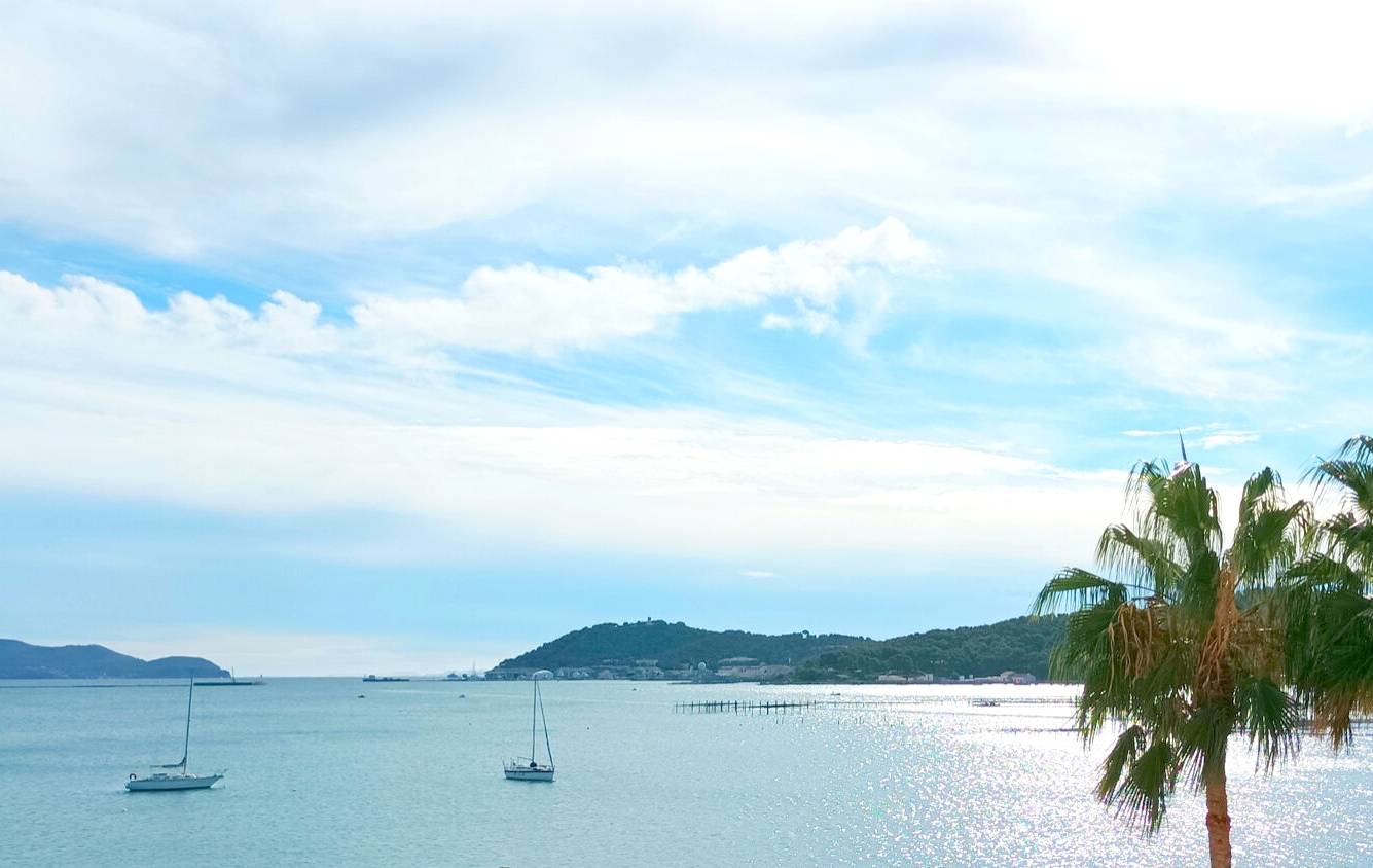 Appartement type studio avec une vue mer panoramique de la Rade de Toulon à vendre à Tamaris