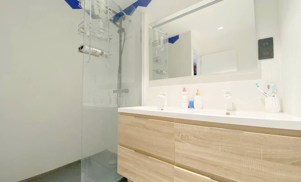 Appartement avec douche à l'italienne et meuble vasque